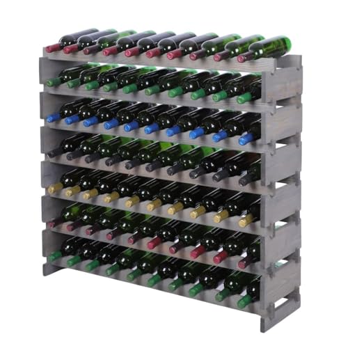 PROREGAL Weinregal VINOTECA Flex PRO | HxBxT 93x103x28cm | 70 Flaschen auf 7 Ebenen | Massives Kiefernholz | Grau | Weinhalter Weinständer Flaschenständer Flaschenregal Holzregal PROREGAL Weinregal VINOTECA Flex PRO | HxBxT 93x103x28cm | 70 Flaschen auf 7 Ebenen | Massives Kiefernholz | Grau | Weinhalter Weinständer Flaschenständer Flaschenregal Holzregal von PROREGAL