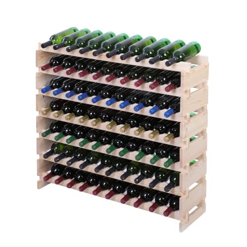 PROREGAL Weinregal VINOTECA Flex PRO | HxBxT 93x103x28cm | 70 Flaschen auf 7 Ebenen | Massives Kiefernholz | Natur unbehandelt | Weinhalter Weinständer Flaschenständer Flaschenregal Holzregal PROREGAL Weinregal VINOTECA Flex PRO | HxBxT 93x103x28cm | 70 Flaschen auf 7 Ebenen | Massives Kiefernholz | Natur unbehandelt | Weinhalter Weinständer Flaschenständer Flaschenregal Holzregal von PROREGAL