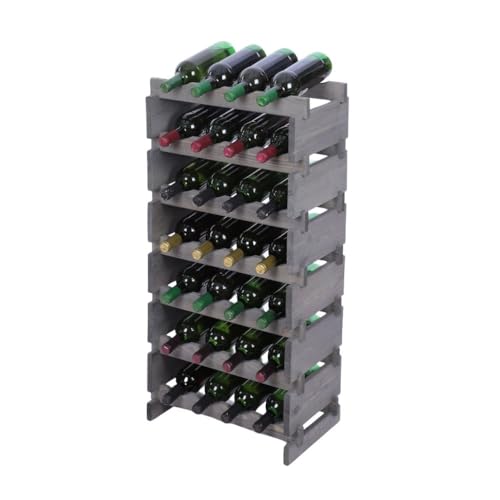 PROREGAL Weinregal VINOTECA Flex PRO | HxBxT 93x46x28cm | 28 Flaschen auf 7 Ebenen | Massives Kiefernholz | Grau | Weinhalter Weinständer Flaschenständer Flaschenregal Holzregal PROREGAL Weinregal VINOTECA Flex PRO | HxBxT 93x46x28cm | 28 Flaschen auf 7 Ebenen | Massives Kiefernholz | Grau | Weinhalter Weinständer Flaschenständer Flaschenregal Holzregal von PROREGAL