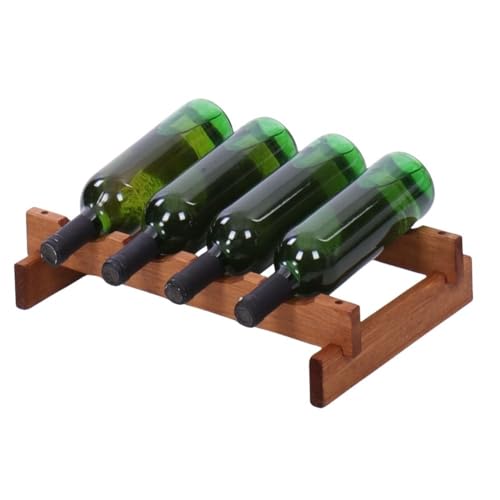 PROREGAL Weinregal VINOTECA Flex PRO | HxBxT 9x46x28cm | 4 Flaschen auf 1 Ebene | Massives Kiefernholz | Braun geölt | Weinhalter Weinständer Flaschenständer Flaschenregal Holzregal von PROREGAL