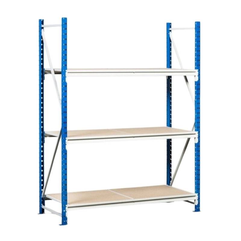 PROREGAL Weitspannregal Maximus Grundregal HxBxT 450 x 175 x 50 cm 7 Ebenen Spanplatten Fachboden Fachlast 450 kg Lichtblau & Lichtgrau von PROREGAL