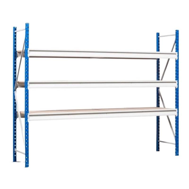 PROREGAL Weitspannregal Maximus Pro Grundregal HxBxT 250 x 260 x 100 cm 3 Ebenen Spanplatten Fachboden Fachlast 490 kg Lichtblau & Lichtgrau von PROREGAL
