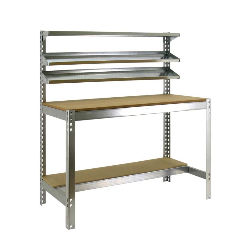 PROREGAL Werkbank Buffalo mit Frontablage HxBxT 84 x 90 x 61 cm Traglast 400 kg Verzinkt von PROREGAL