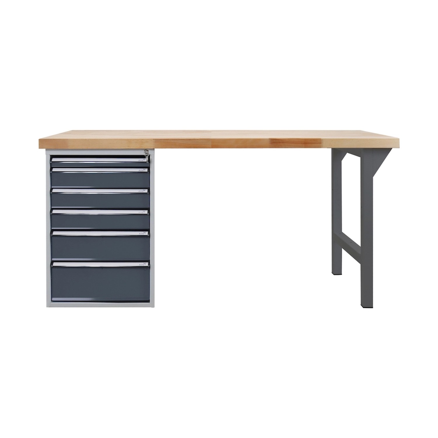 PROREGAL Werkbank Rhino Plus mit 6 Schubladen HxBxT 84 x 150 x 70 cm Traglast 500 kg Anthrazitgrau Anthrazitgrau von PROREGAL