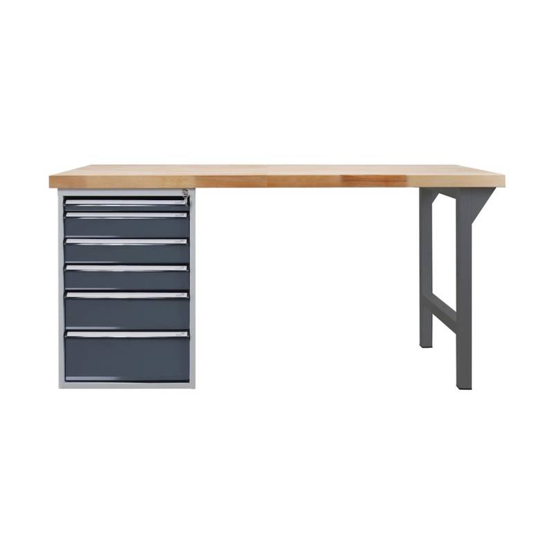 PROREGAL Werkbank Rhino Plus mit 6 Schubladen HxBxT 84 x 150 x 70 cm Traglast 500 kg Anthrazitgrau Anthrazitgrau von PROREGAL
