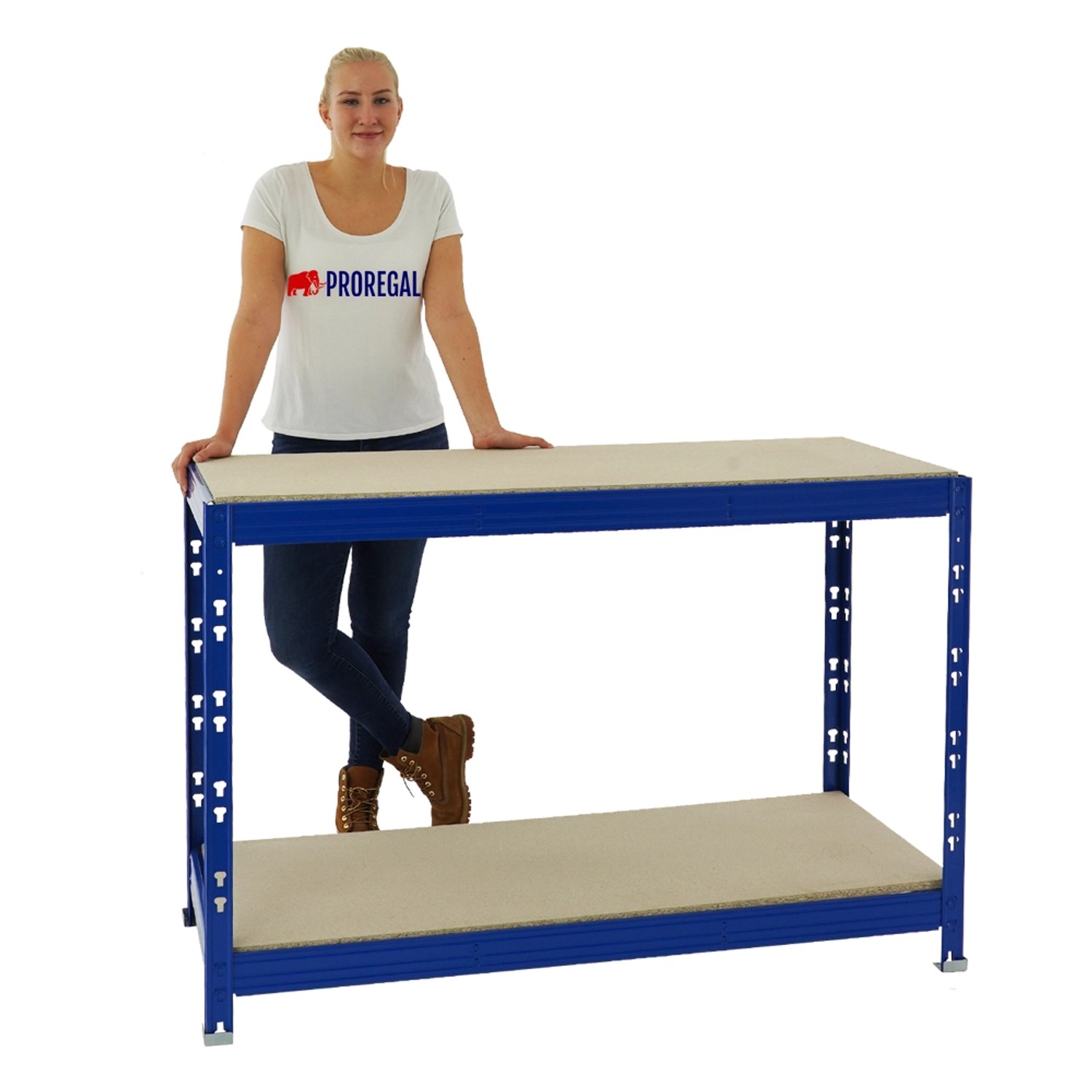 PROREGAL Werkbank Tiger HxBxT 90 x 140 x 60 cm Fachlast 300 kg Blau PROREGAL Werkbank Tiger HxBxT 90 x 140 x 60 cm Fachlast 300 kg Blau von PROREGAL