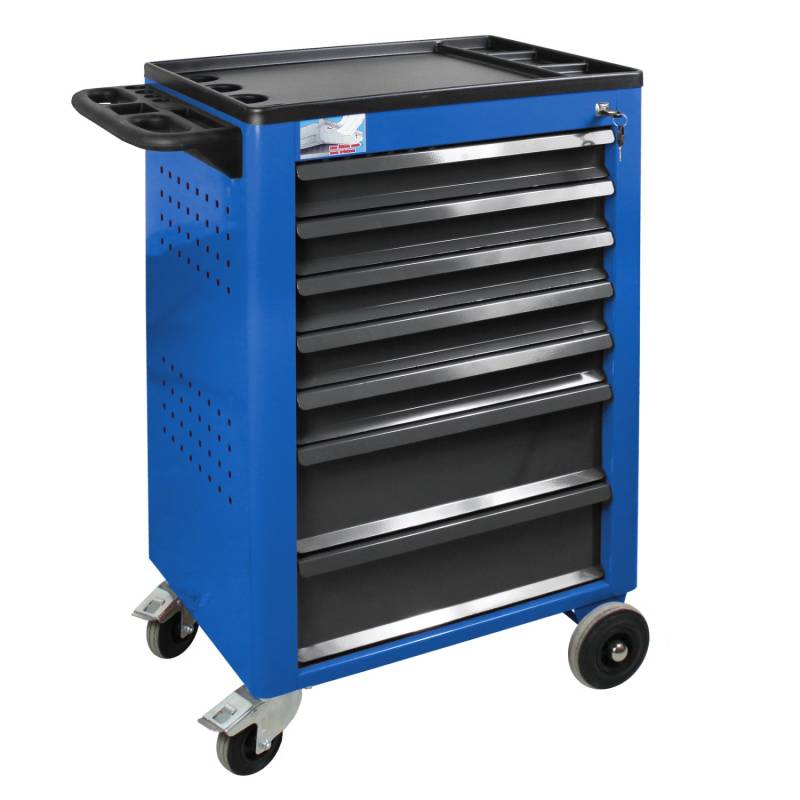 PROREGAL Werkstattwagen Cheetah 7 Schubladen HxBxT 96 x 61 x 45 cm Enzianblau von PROREGAL