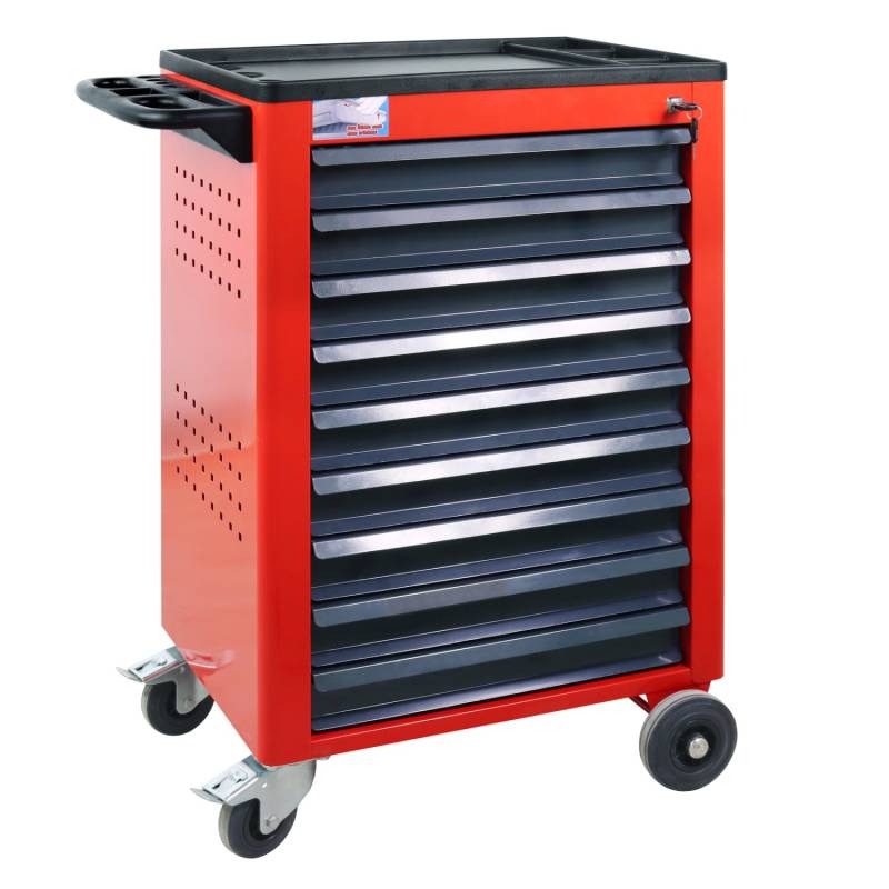 PROREGAL Werkstattwagen Cheetah 9 Schubladen HxBxT 96 x 61 x 45 cm Verkehrsrot von PROREGAL