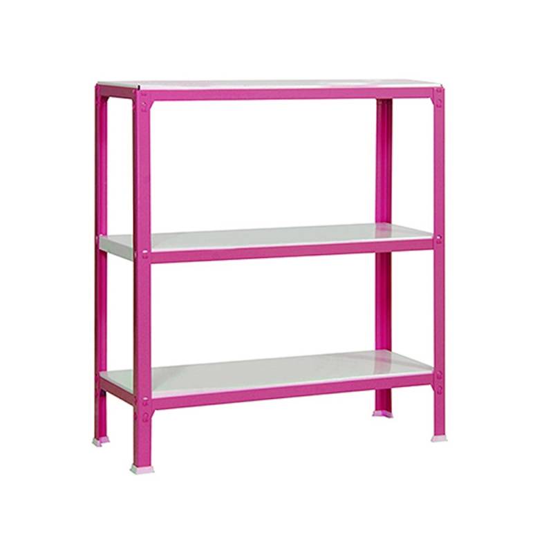 PROREGAL Wohnregal Living Koala Metal mit 3 Fachböden HxBxT 90 x 100 x 30 cm Fachlast 150 kg Rosa/Weiß von PROREGAL