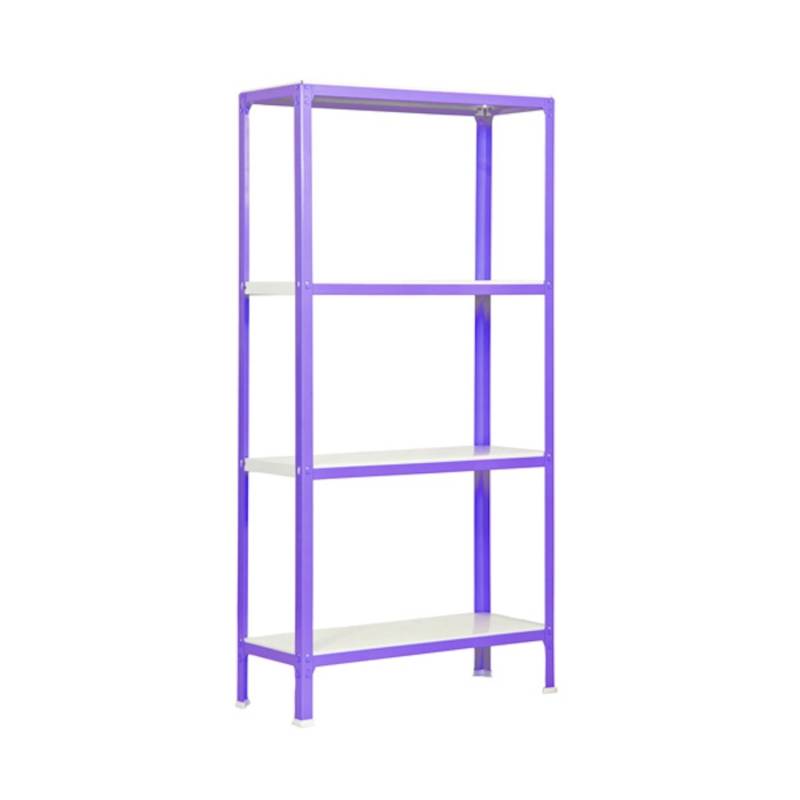 PROREGAL Wohnregal Living Koala Metal mit 4 Fachböden HxBxT 160 x 100 x 30 cm Fachlast 150 kg Lila/Weiß von PROREGAL
