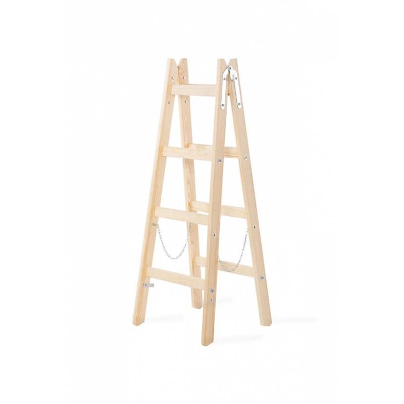PROREGAL Wood Double Giraffe Holz-Sprossen-Stehleiter mit Sicherheitskette 2 x 6 Sprossen 192 cm Hoch Trittleiter Bockleiter Sprossen-Doppellleiter von PROREGAL