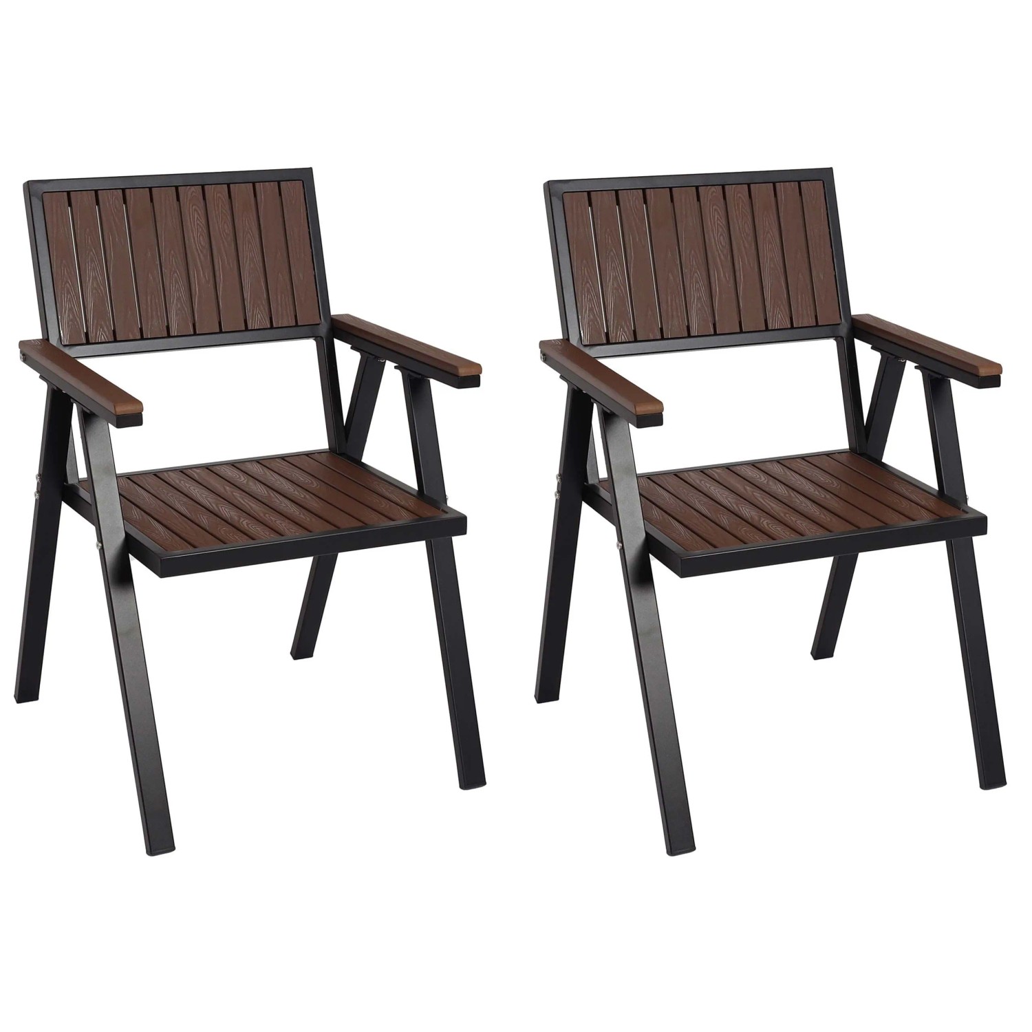 Proregal 2er-Set Gartenstuhl HxBxT 87x57x53 cm Sitzhöhe 43cm Outdoor-Beschichtung Aluminium Holzoptik Gestell Schwarz Dunkelbraun Balkonstuhl Stuhl Proregal 2er-Set Gartenstuhl HxBxT 87x57x53 cm Sitzhöhe 43cm Outdoor-Beschichtung Aluminium Holzoptik Gestell Schwarz Dunkelbraun Balkonstuhl Stuhl von PROREGAL
