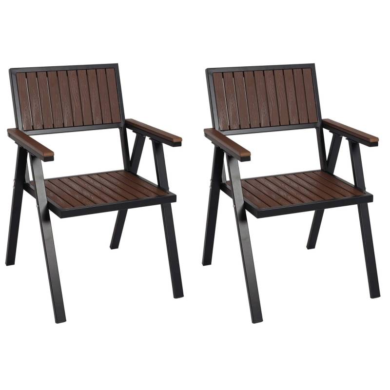 Proregal 2er-Set Gartenstuhl HxBxT 87x57x53 cm Sitzhöhe 43cm Outdoor-Beschichtung Aluminium Holzoptik Gestell Schwarz Dunkelbraun Balkonstuhl Stuhl Proregal 2er-Set Gartenstuhl HxBxT 87x57x53 cm Sitzhöhe 43cm Outdoor-Beschichtung Aluminium Holzoptik Gestell Schwarz Dunkelbraun Balkonstuhl Stuhl von PROREGAL