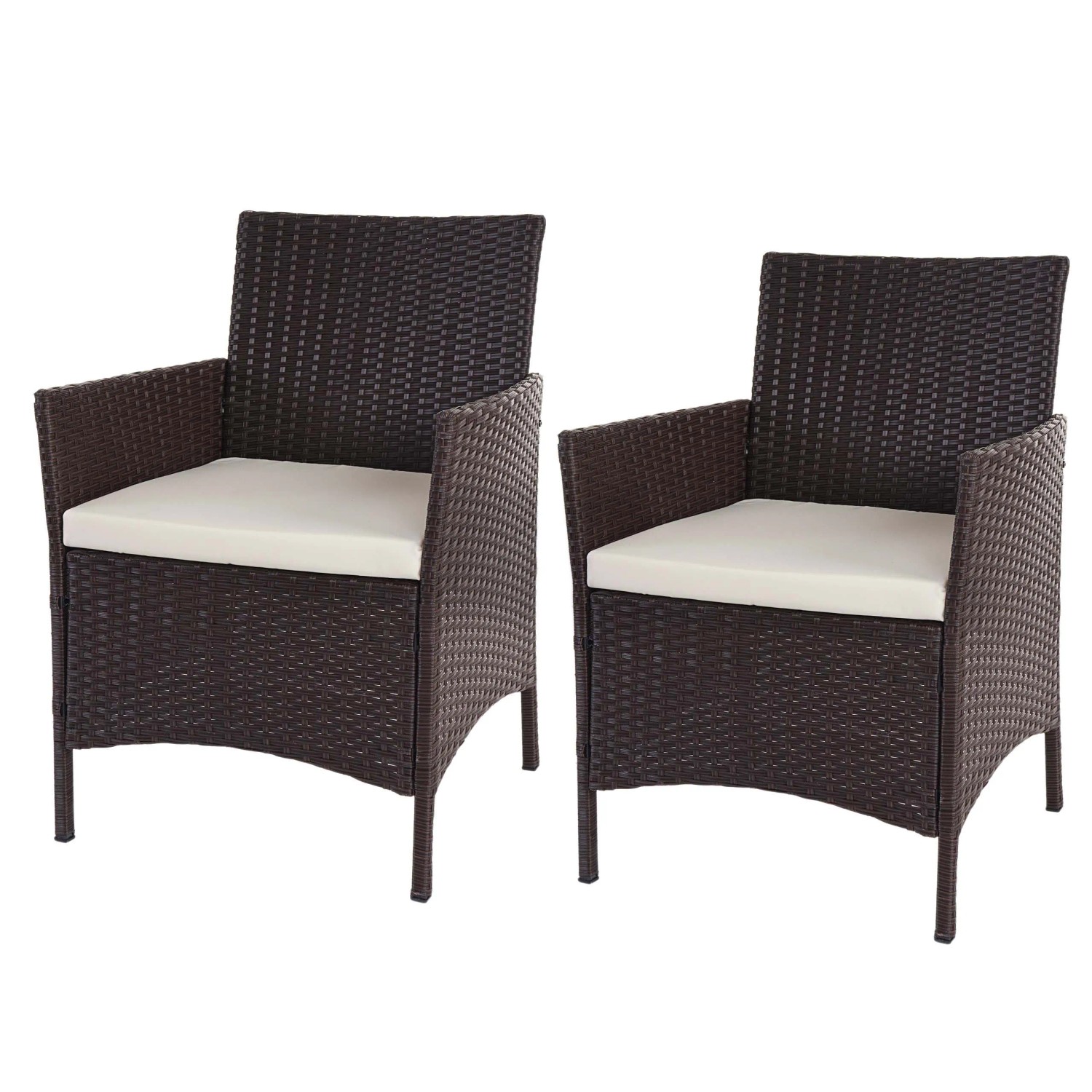 Proregal 2er-Set Poly-Rattan Gartensessel Andi HxBxT 83x59x60 cm Sitzhöhe 47cm Braun-Meliert Kissen Creme Korbsessel Proregal 2er-Set Poly-Rattan Gartensessel Andi HxBxT 83x59x60 cm Sitzhöhe 47cm Braun-Meliert Kissen Creme Korbsessel von PROREGAL