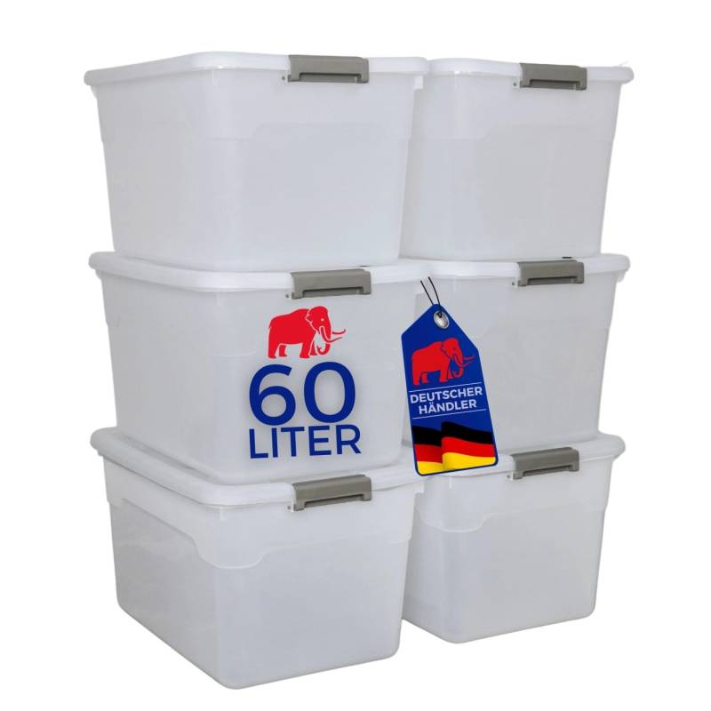 Proregal Aufbewahrungsbox Mit Deckel 60L 6er Set Extra Groß Rollen Transparent Stapelbar Kunststoffbox Verschlussclips Stapelbox Aufbewahrungsbehälter Proregal Aufbewahrungsbox Mit Deckel 60L 6er Set Extra Groß Rollen Transparent Stapelbar Kunststoffbox Verschlussclips Stapelbox Aufbewahrungsbehälter von PROREGAL