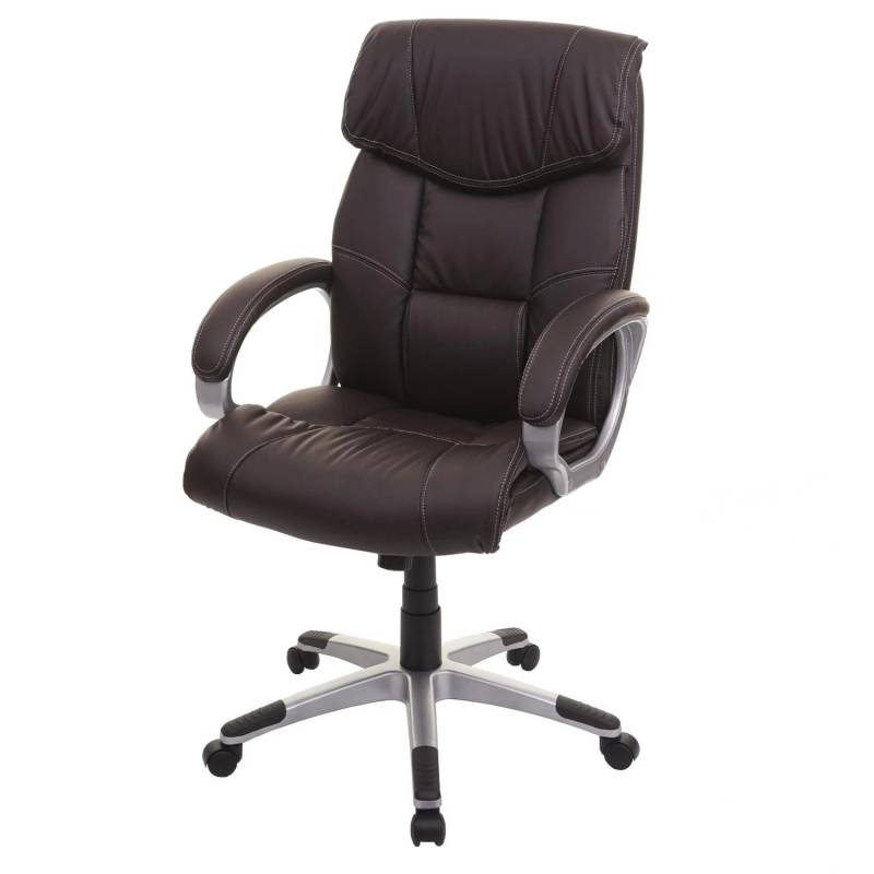 Proregal Bürostuhl HxBxT 120x73x78 cm Sitzhöhe 48cm Kunstleder Coffee-Braun Chefsessel Drehstuhl von PROREGAL