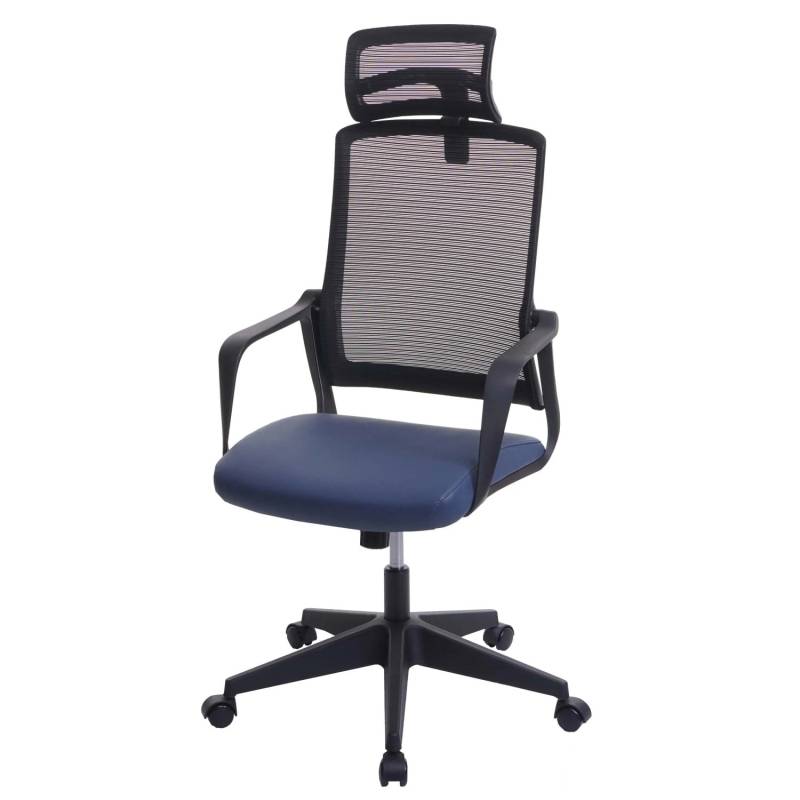 Proregal Bürostuhl HxBxT 128x64x66 cm Sitzhöhe 44cm Ergonomisch Kopfstütze Kunstleder Blau-Grau Drehstuhl Schreibtischstuhl Proregal Bürostuhl HxBxT 128x64x66 cm Sitzhöhe 44cm Ergonomisch Kopfstütze Kunstleder Blau-Grau Drehstuhl Schreibtischstuhl von PROREGAL