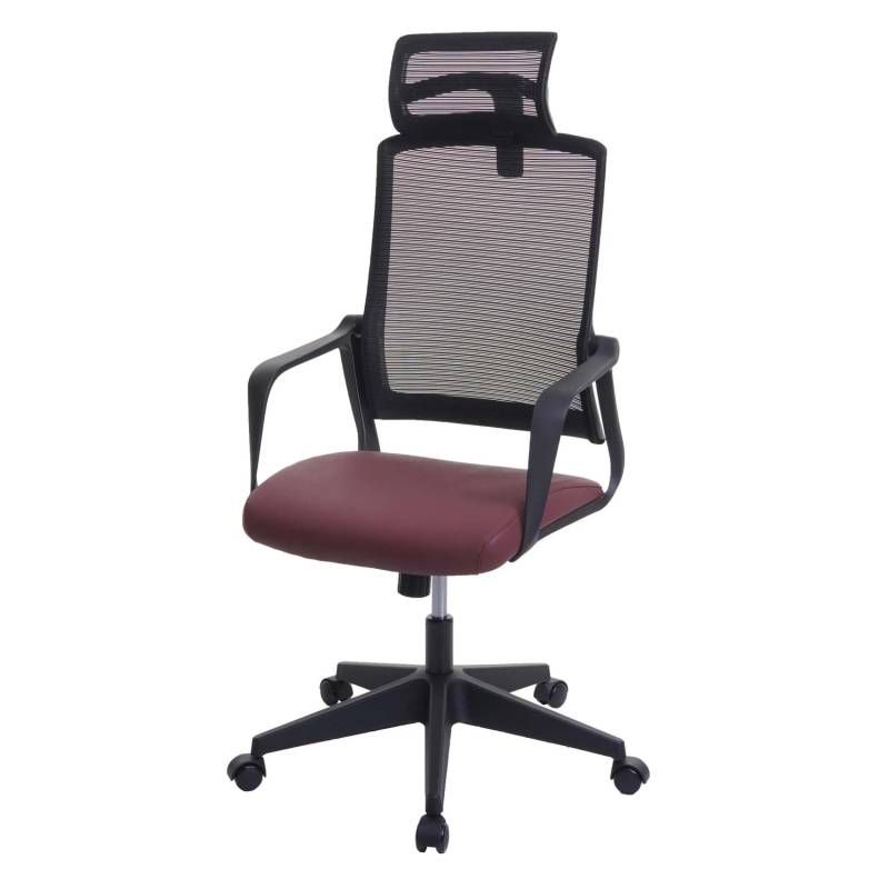 Proregal Bürostuhl HxBxT 128x64x66 cm Sitzhöhe 44cm Ergonomisch Kopfstütze Kunstleder Bordeaux-Rot Drehstuhl Schreibtischstuhl Proregal Bürostuhl HxBxT 128x64x66 cm Sitzhöhe 44cm Ergonomisch Kopfstütze Kunstleder Bordeaux-Rot Drehstuhl Schreibtischstuhl von PROREGAL