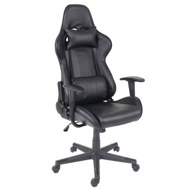 Proregal Bürostuhl HxBxT 136x67x69 cm Sitzhöhe 46cm Kunstleder Schwarz Schreibtischstuhl Gamingstuhl Chefsessel Drehstuhl von PROREGAL