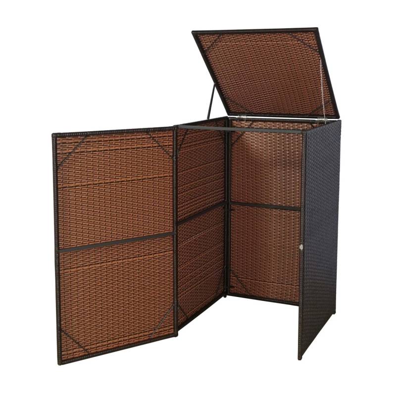 Proregal Mülltonnenverkleidung HxBxT 110x65x66 cm Poly-Rattan 120L Braun Mülltonnenbox Mülltonnenabdeckung Proregal Mülltonnenverkleidung HxBxT 110x65x66 cm Poly-Rattan 120L Braun Mülltonnenbox Mülltonnenabdeckung von PROREGAL