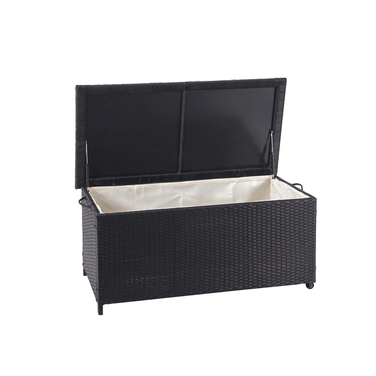 Proregal Poly-Rattan Kissenbox HxBxT 51x100x50cm Premium Schwarz 170L Gartentruhe Auflagenbox Truhe von PROREGAL
