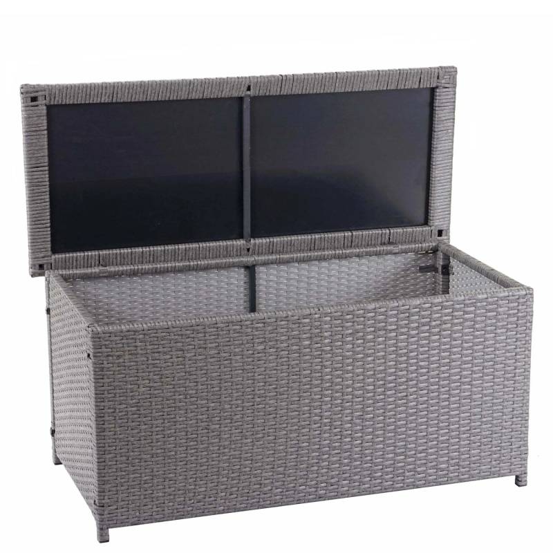 Proregal Poly-Rattan Kissenbox HxBxT 63x135x52cm Basic Grau 320L Gartentruhe Auflagenbox Truhe von PROREGAL