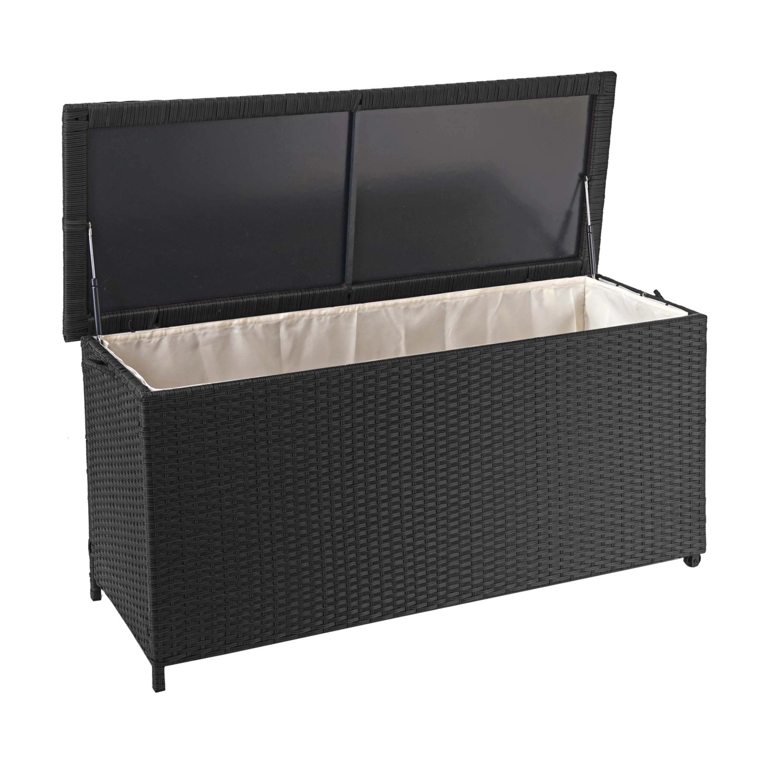 Proregal Poly-Rattan Kissenbox HxBxT 63x135x52cm Premium Schwarz 320L Gartentruhe Auflagenbox Truhe Proregal Poly-Rattan Kissenbox HxBxT 63x135x52cm Premium Schwarz 320L Gartentruhe Auflagenbox Truhe von PROREGAL