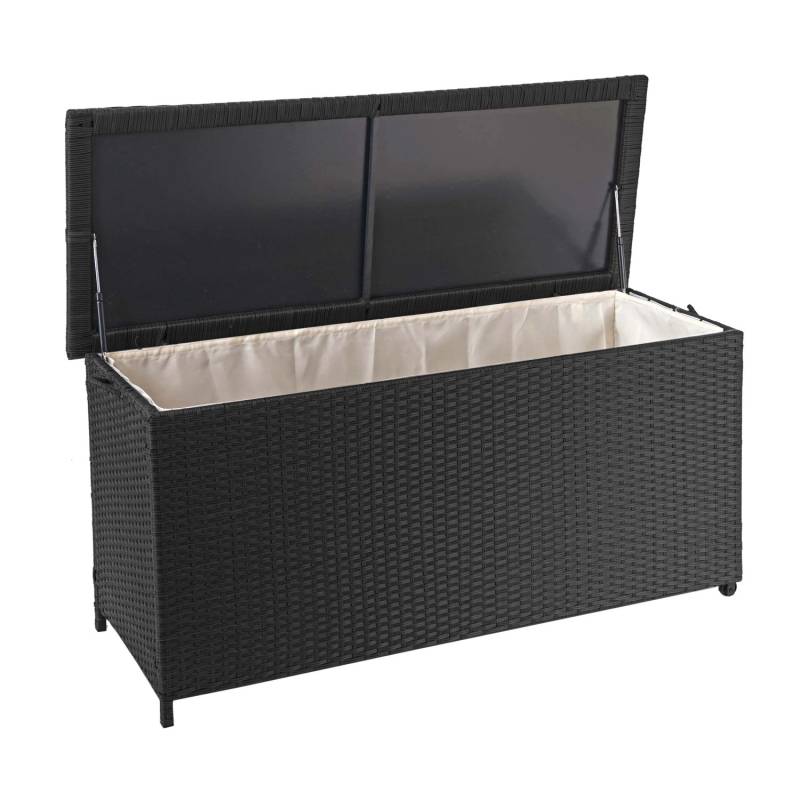 Proregal Poly-Rattan Kissenbox HxBxT 63x135x52cm Premium Schwarz 320L Gartentruhe Auflagenbox Truhe Proregal Poly-Rattan Kissenbox HxBxT 63x135x52cm Premium Schwarz 320L Gartentruhe Auflagenbox Truhe von PROREGAL