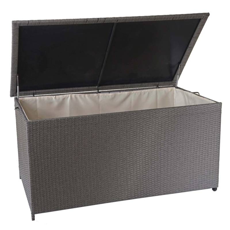 Proregal Poly-Rattan Kissenbox HxBxT 80x160x94cm Premium Grau 320L Gartentruhe Auflagenbox Truhe von PROREGAL