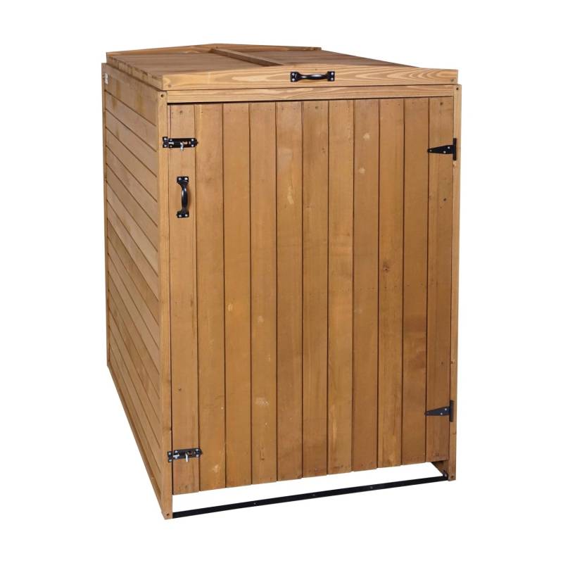 Proregal XL 1er-/2er-Mülltonnenverkleidung HxBxT 126x79,5x98 cm Braun Mülltonnenbox Mülltonnenabdeckung Holz Proregal XL 1er-/2er-Mülltonnenverkleidung HxBxT 126x79,5x98 cm Braun Mülltonnenbox Mülltonnenabdeckung Holz von PROREGAL