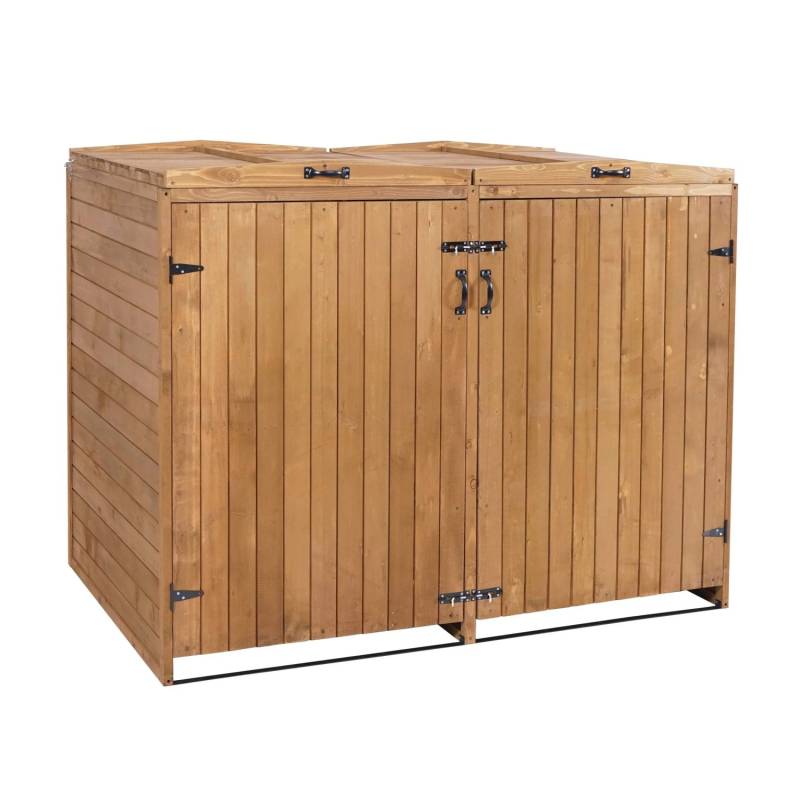 Proregal XL 2er-/4er-Mülltonnenverkleidung HxBxT 126x158x98 cm Braun Mülltonnenbox Mülltonnenabdeckung Holz Proregal XL 2er-/4er-Mülltonnenverkleidung HxBxT 126x158x98 cm Braun Mülltonnenbox Mülltonnenabdeckung Holz von PROREGAL