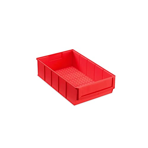 Rote Industriebox 300 B | HxBxT 8,1x18,3x30cm | 3,4 Liter| Sichtlagerkasten, Sortimentskasten, Sortimentsbox, Kleinteilebox von PROREGAL