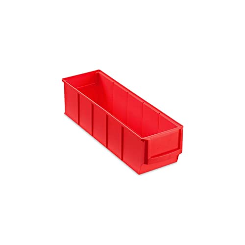 Rote Industriebox 300 S | HxBxT 8,1x9,1x30cm | 1,6 Liter| Sichtlagerkasten, Sortimentskasten, Sortimentsbox, Kleinteilebox von PROREGAL