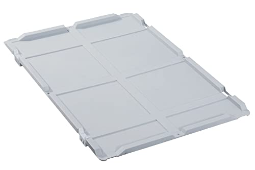 Scharnierdeckel Set Eurobox NextGen mit 2 grünen Schiebeschnappverschlüssen | BxT 40x60cm | Eurobehälter, Transportbox, Transportbehälter, Stapelbehälter von PROREGAL