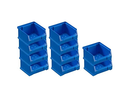 SparSet 10x Blaue Sichtlagerbox 1.0 | HxBxT 6x10x10cm | 0,4 Liter | Sichtlagerbehälter, Sichtlagerkasten, Sichtlagerkastensortiment, Sortierbehälter von PROREGAL