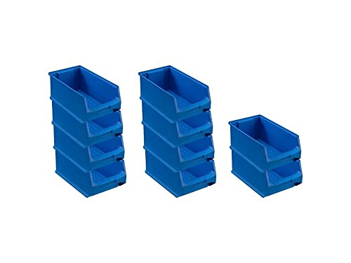 SparSet 10x Blaue Sichtlagerbox 4.0 | HxBxT 15x20x35cm | 7,2 Liter | Sichtlagerbehälter, Sichtlagerkasten, Sichtlagerkastensortiment, Sortierbehälter von PROREGAL