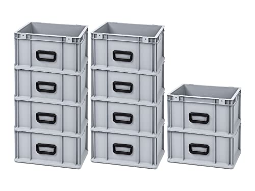 SparSet 10x Eurobox NextGen Portable Uno | HxBxT 22x30x40cm | 20 Liter | Eurobehälter, Transportbox, Transportbehälter, Stapelbehälter von PROREGAL