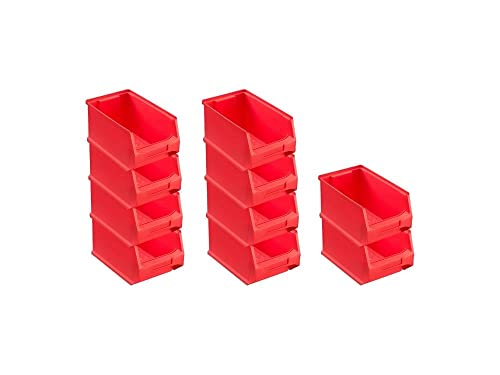SparSet 10x Rote Sichtlagerbox 3.0 | HxBxT 12,5x14,5x23,5cm | 2,8 Liter | Sichtlagerbehälter, Sichtlagerkasten, Sichtlagerkastensortiment, Sortierbehälter von PROREGAL
