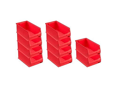 SparSet 10x Rote Sichtlagerbox 4.0 | HxBxT 15x20x35cm | 7,2 Liter | Sichtlagerbehälter, Sichtlagerkasten, Sichtlagerkastensortiment, Sortierbehälter von PROREGAL