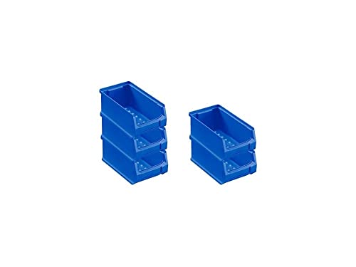 SparSet 5x Blaue Sichtlagerbox 2.0 | HxBxT 7,5x10x17,5cm | 0,8 Liter | Sichtlagerbehälter, Sichtlagerkasten, Sichtlagerkastensortiment, Sortierbehälter von PROREGAL