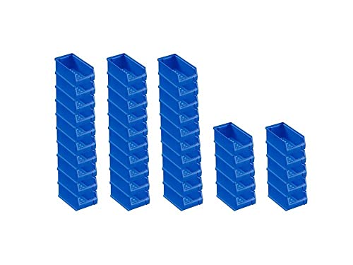 SuperSparSet 40x Blaue Sichtlagerbox 2.0 | HxBxT 7,5x10x17,5cm | 0,8 Liter | Sichtlagerbehälter, Sichtlagerkasten, Sichtlagerkastensortiment, Sortierbehälter von PROREGAL
