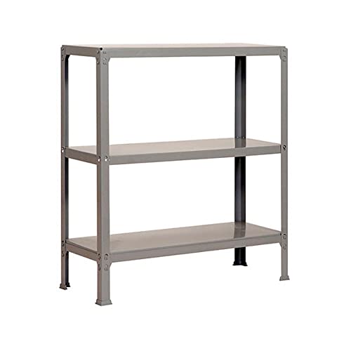 Wohnregal Living Koala Metal mit 3 Fachböden | HxBxT 90x100x30cm | Fachlast 150kg | Grau/Grau Zimmerregal, Standregal, Bücherregal, Küchenregal, Kellerregal, Steckregal, Garagenregal, Lagerregal von PROREGAL