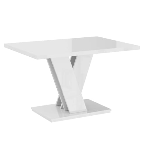 PROROOM FURNITURE - Malvi Mini - Couchtisch 100x70 Höhe 60 cm - Kaffeetisch Rechteckig - Sofatisch - Coffee Table - Wohnzimmertisch Modern - Beistelltisch Klein - Weiß Hochglanz von PROROOM FURNITURE