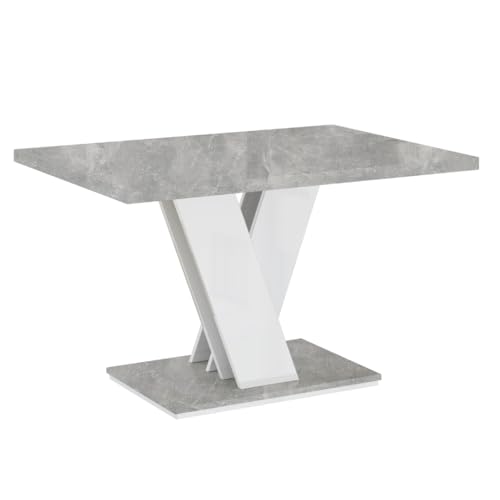 PROROOM FURNITURE - Malvi Mini - Couchtisch 100x70 Höhe 60 cm - Kaffeetisch Rechteckig - Sofatisch - Coffee Table - Wohnzimmertisch Modern - Beistelltisch Klein - Weiß Matt/Betonoptik von PROROOM FURNITURE