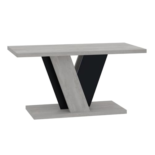 PROROOM FURNITURE - Nevi Mini - Couchtisch 110x70 Höhe 60 cm - Kaffeetisch Rechteckig - Sofatisch - Coffee Table - Wohnzimmertisch Modern - Beistelltisch Klein - Betonoptik/Schwarz von PROROOM FURNITURE