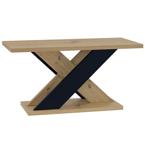 PROROOM FURNITURE Xara Mini - Couchtisch 110x70 Höhe 60 cm - Kaffeetisch Rechteckig - Sofatisch - Coffee Table - Wohnzimmertisch Modern - Beistelltisch Klein Artisan/Schwarz PROROOM FURNITURE Xara Mini - Couchtisch 110x70 Höhe 60 cm - Kaffeetisch Rechteckig - Sofatisch - Coffee Table - Wohnzimmertisch Modern - Beistelltisch Klein Artisan/Schwarz von PROROOM FURNITURE