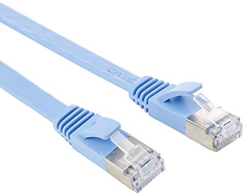 Pro Signal PSG91141 Flaches Cat6a STP Ethernet-Patchkabel, 0,5 m, Blau von PROSIGNAL