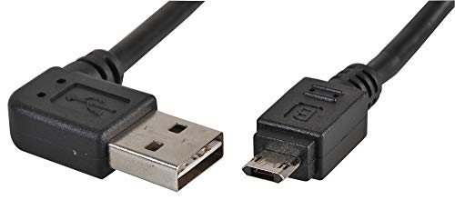 Pro Signal PSG91266 Umkehrbares 90° USB 2.0 A Stecker auf umkehrbares Micro-USB 2.0 B Kabel, 2 m von PROSIGNAL
