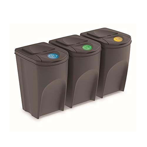 Set von 3 105L Recyclingwürfeln prosperplast sortibox von grauer Farbe von Prosperplast