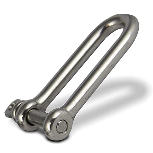 PROTECH 1 Stück Edelstahl Schäkel 8mm Stahlseil Drahtseil Schaekel lang rostfreier A4 V4A Rundschäkel Drehschäkel D-Schäkel von PROTECH